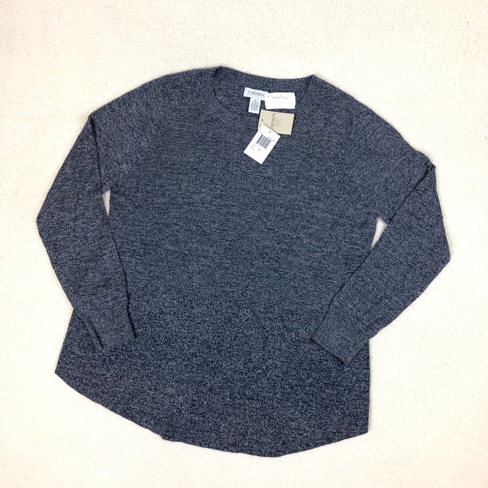 NWT soft cashmere blend heathered blue sweater XL 🦋🧵🌌